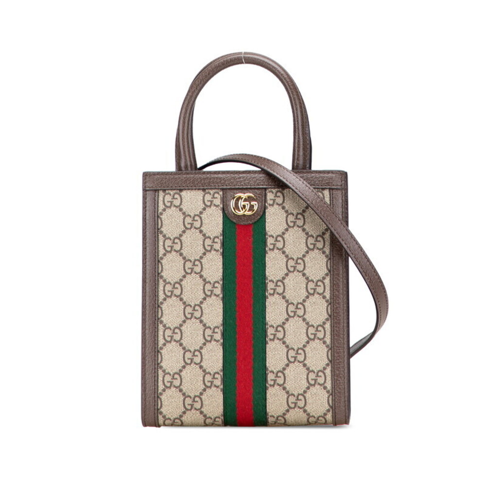 Gucci Leather Beige GG Brown Supreme Bag Shoulder Ophidia - Picture 2 of 8